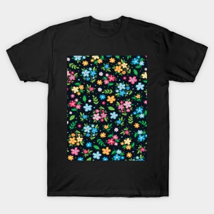 Flowers pattern colorful roses - cute beautiful flower mask- flower bloom T-Shirt